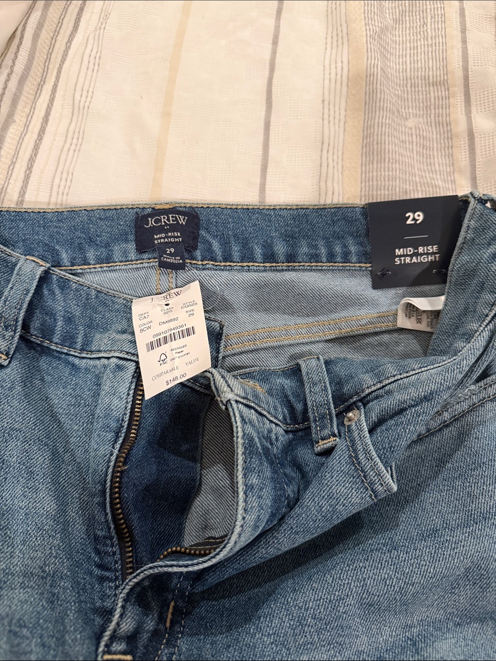 J. Crew MidRise Straight Jeans 29